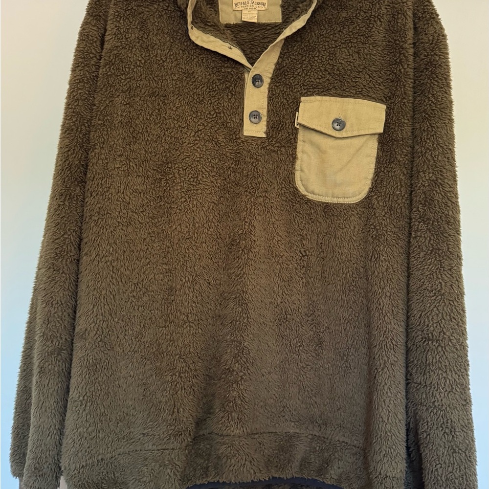 Buffalo Jackson Trading Company Men's Brown Kodiak Fleece Pull over